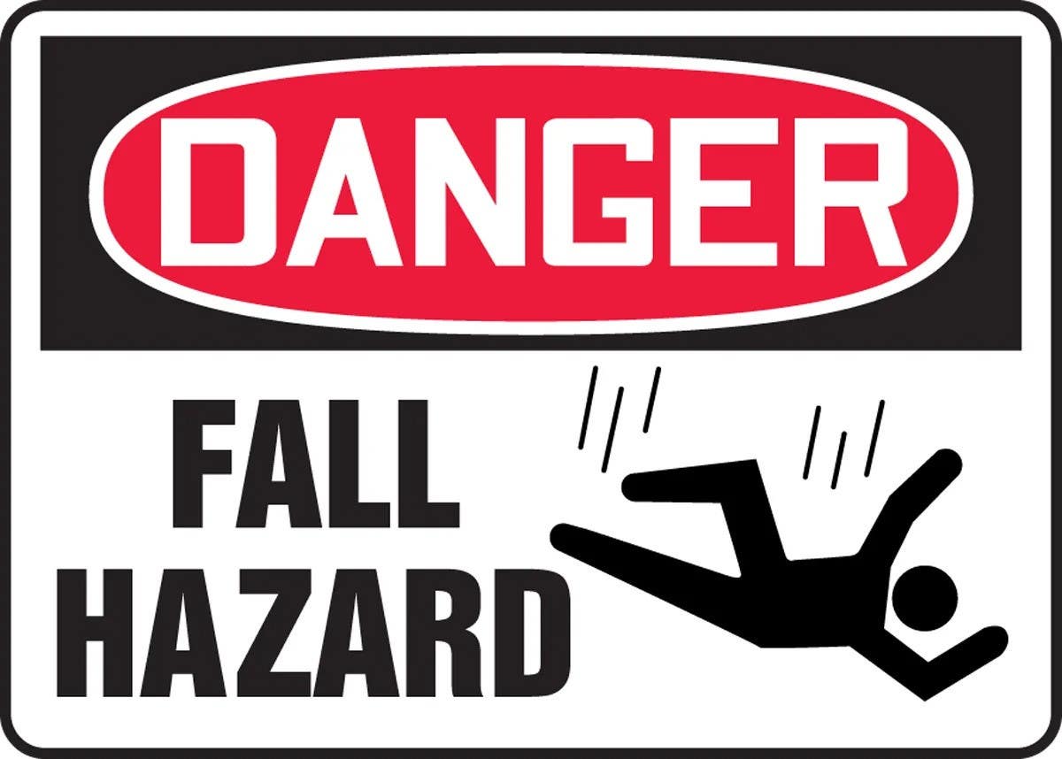 AccuformNMC MC OSHA Danger Safety Sign, Fall Hazard