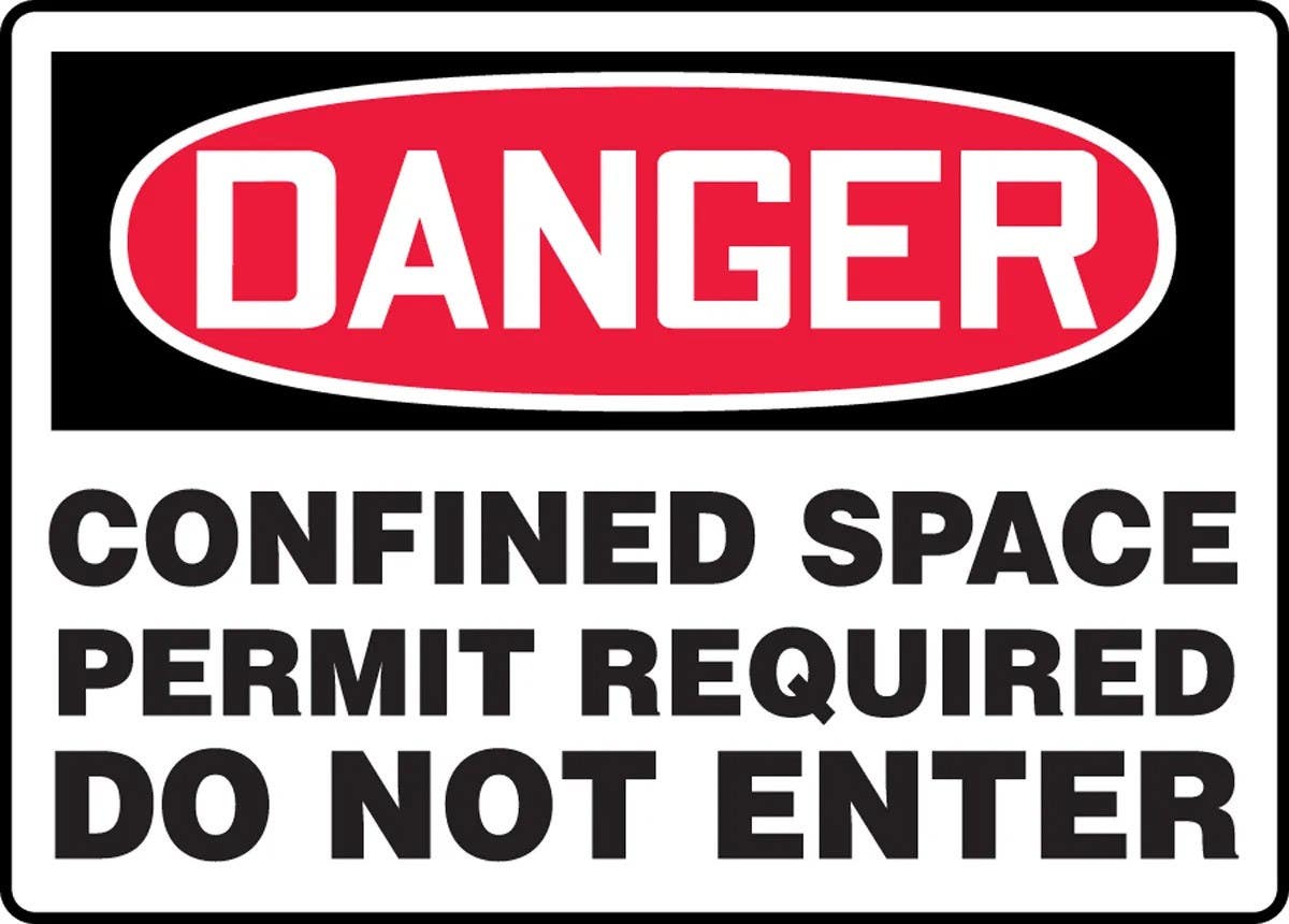 AccuformNMC MCSP OSHA Danger Safety Sign, Confined Space, Permit Required, Do Not Enter