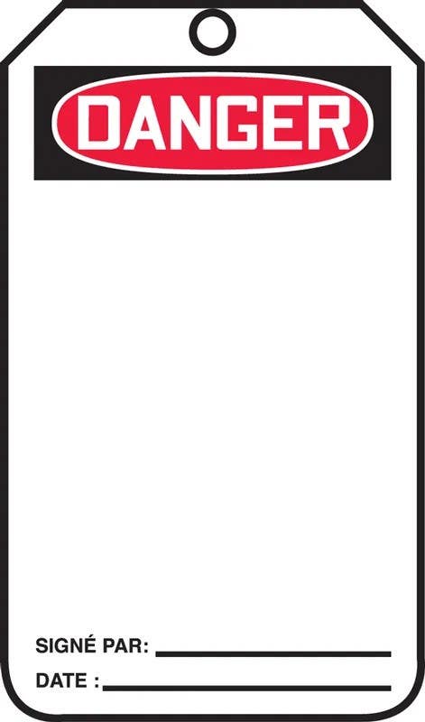 AccuformNMC TCF009 French Safety Tags, Danger, Do Not Remove This Tag, 5/Pk
