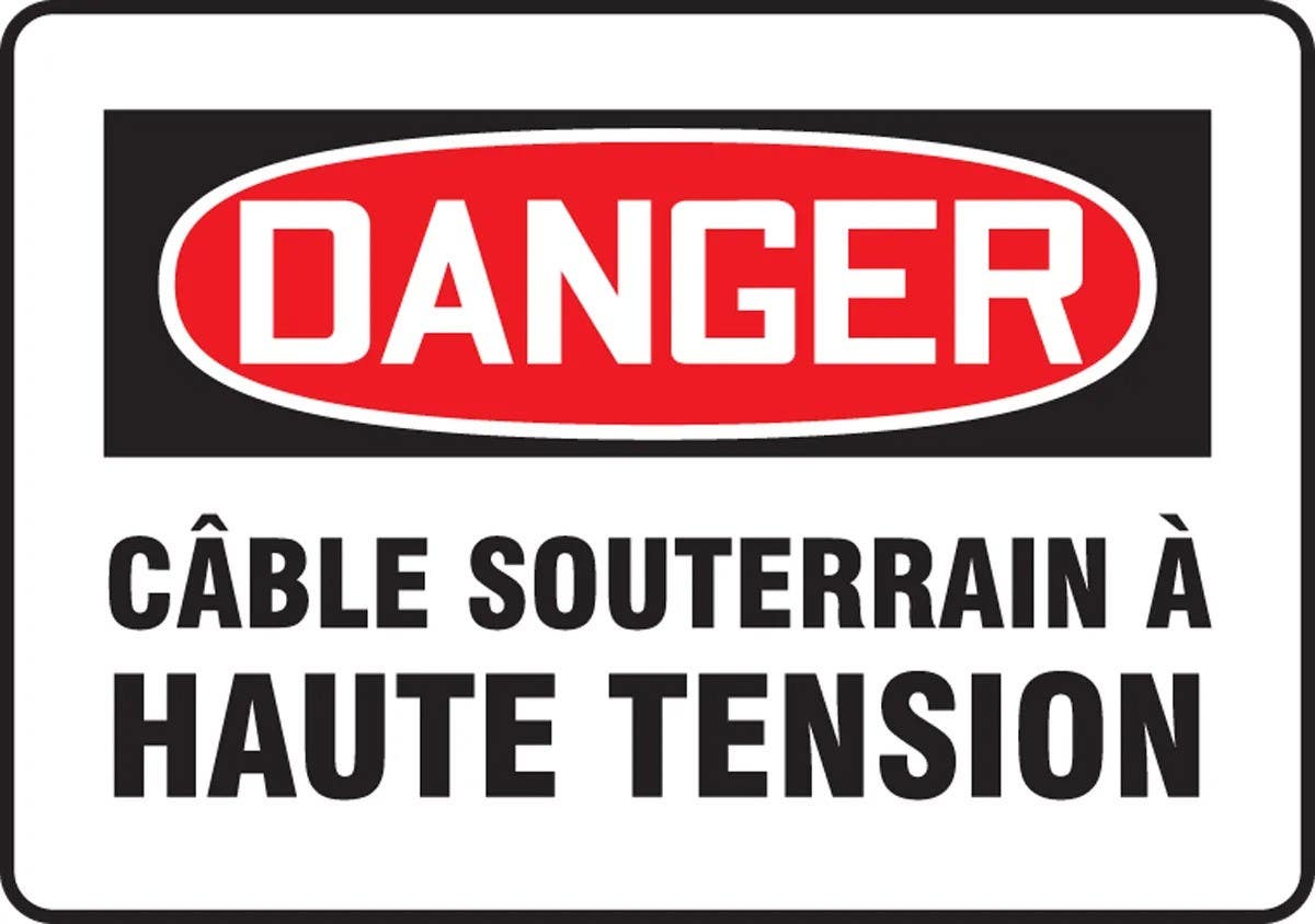 AccuformNMC FRMELC Bilingual French Sign, High Voltage