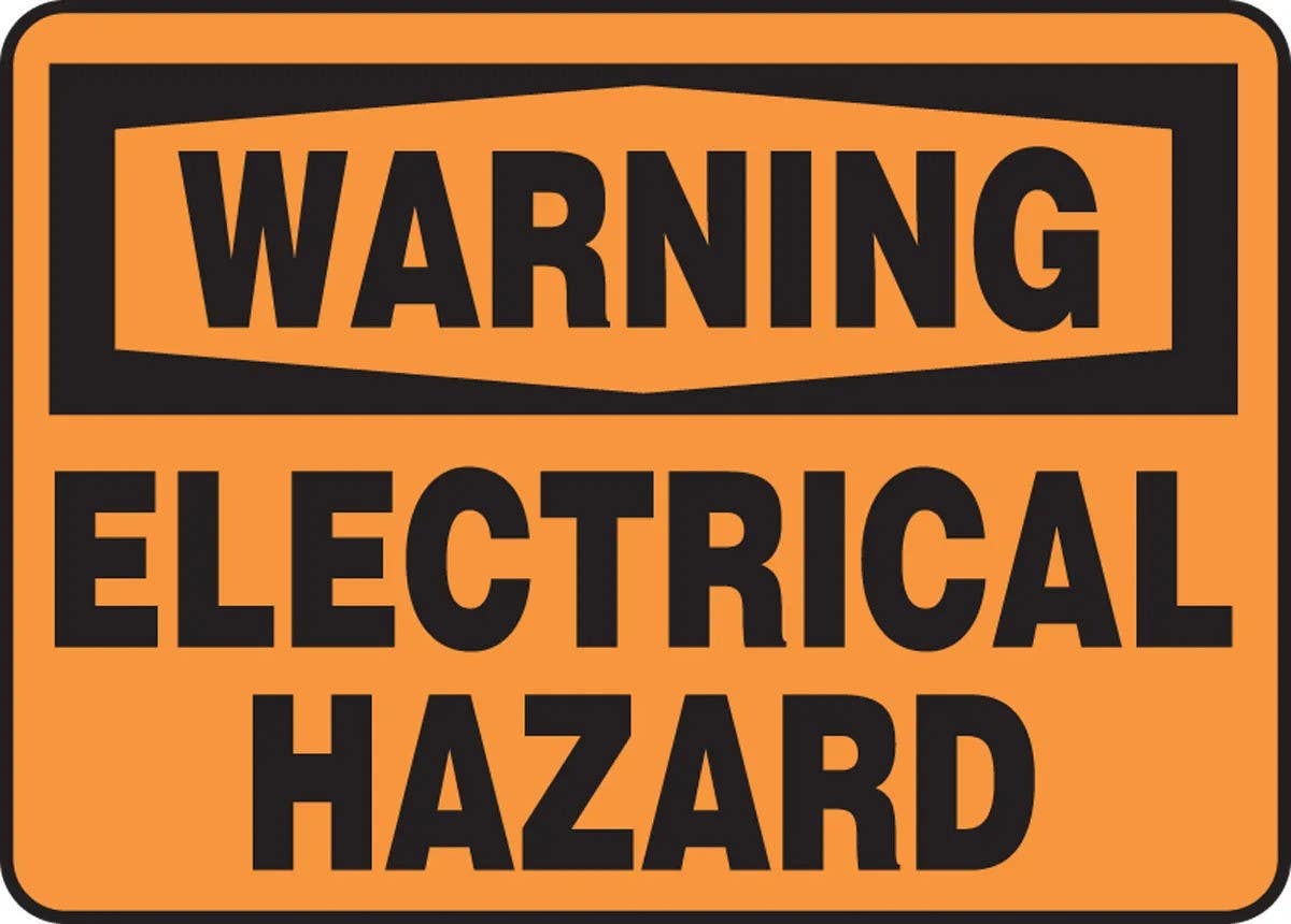 AccuformNMC MELC Warning Safety Sign, Electrical Hazard