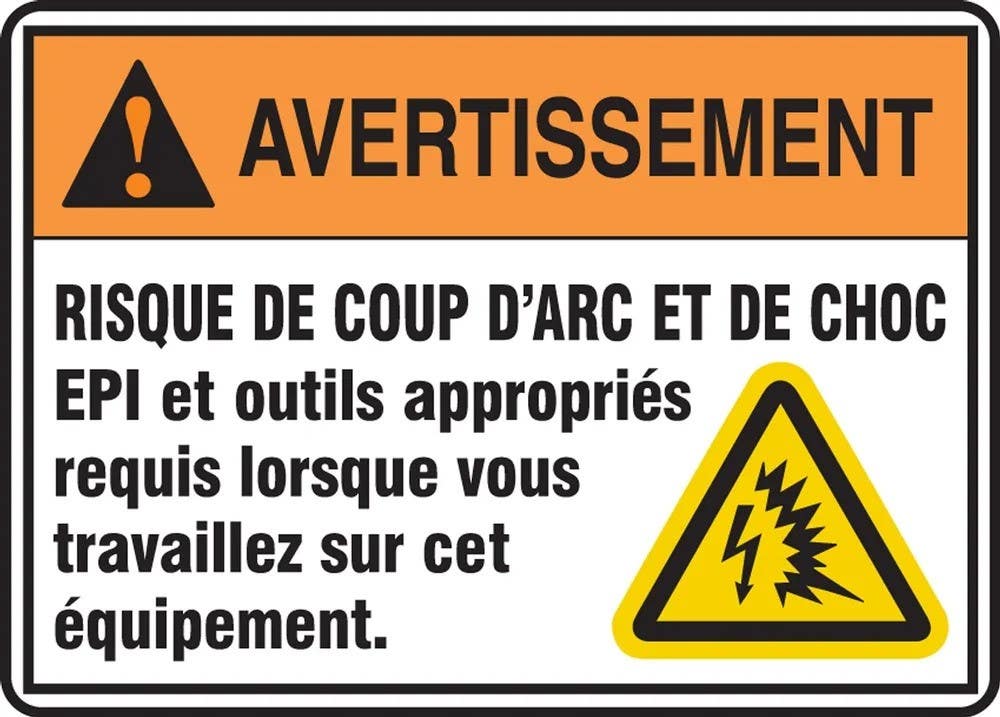 AccuformNMC MELC ANSI Warning Safety Sign, Arc Flash And Shock Hazard