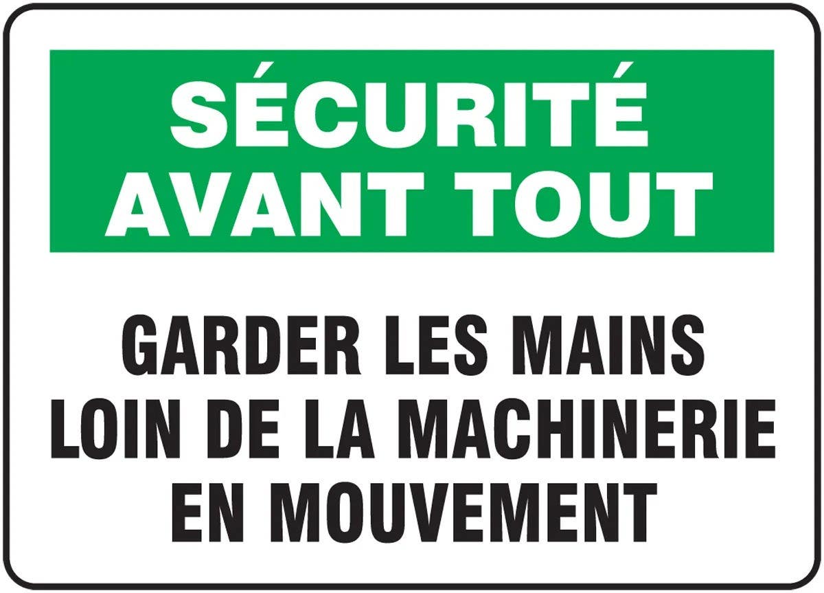 AccuformNMC FRMEQM Bilingual French Sign, Garder Les Mains Loin De La…