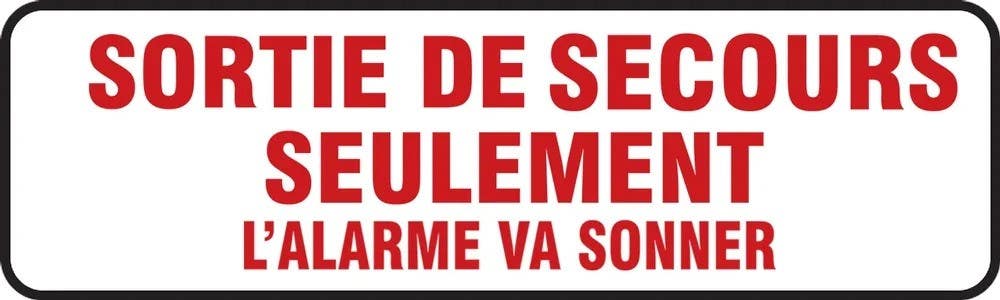 AccuformNMC MEXT406 Safety Sign, Emergency Exit Only, Alarm Will Sound, 3" H x 10" W