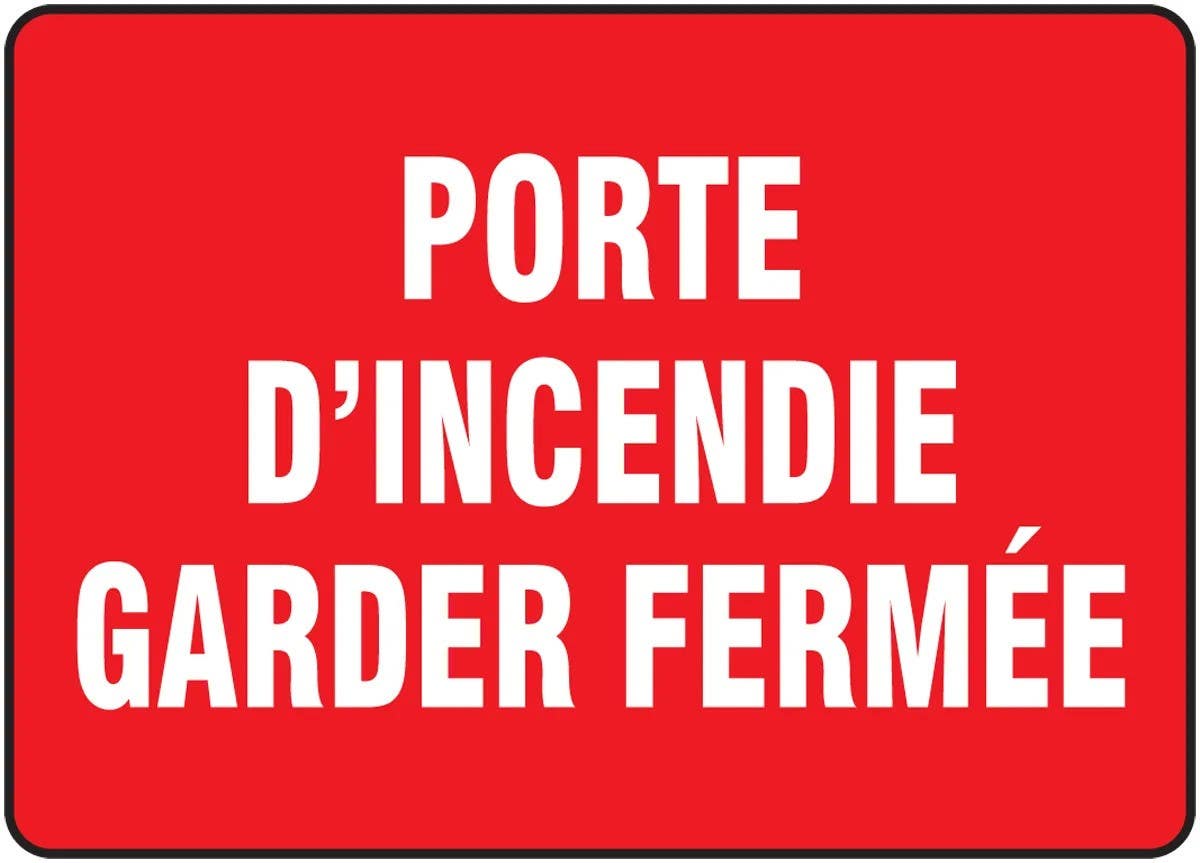 AccuformNMC FRMEXT BIlingual French Sign, Fire Door