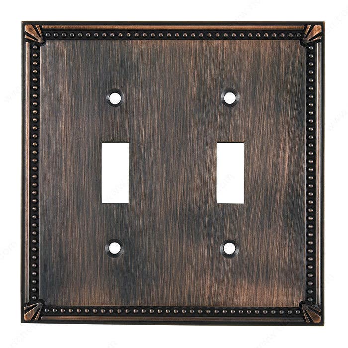 Richelieu BP8633BORB Traditional Style Switch Plate 2 Toggle Entries