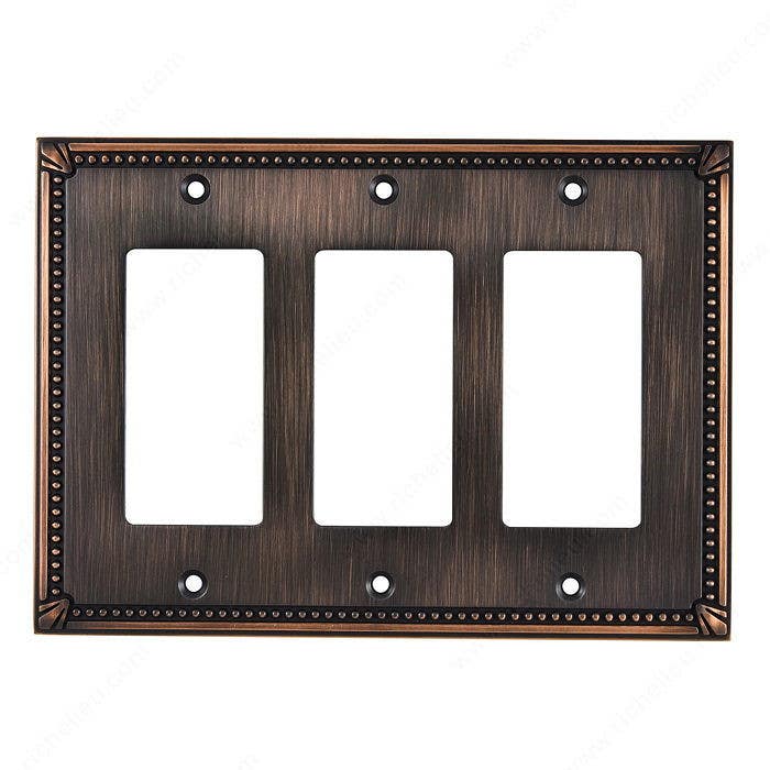 Richelieu BP86111BORB Traditional Style Switch plate 3 Decora