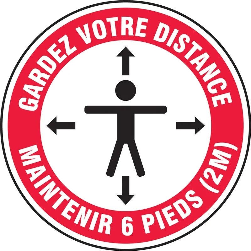 AccuformNMC MFS Slip-Gard Floor Sign, Keep Your Distance Maintain 6 Ft