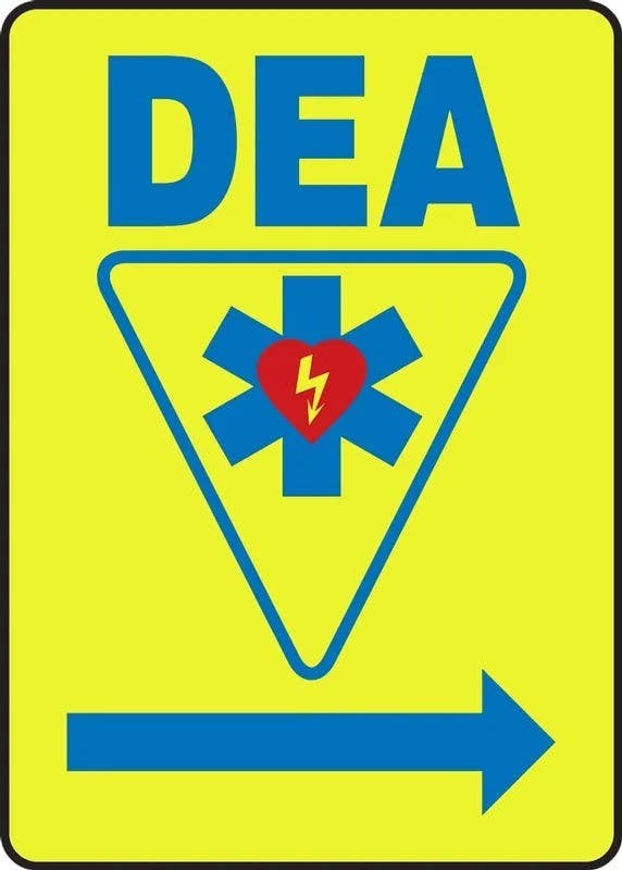 AccuformNMC MFSD Safety Sign, AED (Automated External Defibrillator), 14" H x 10" W