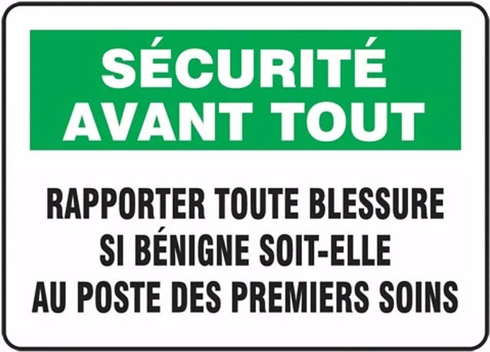 AccuformNMC FRMFSD Bilingual French Sign, Report