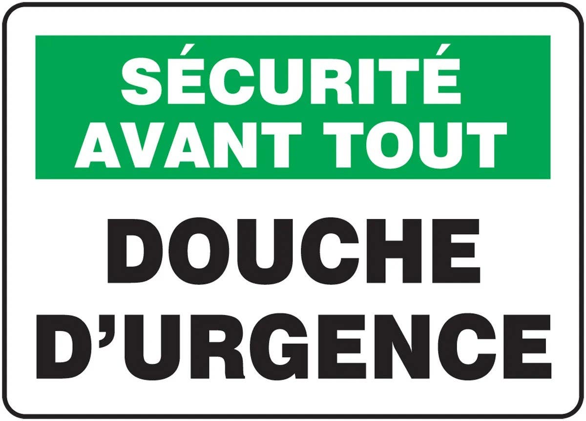 AccuformNMC FRMFSD Bilingual French Sign, Emergency Shower