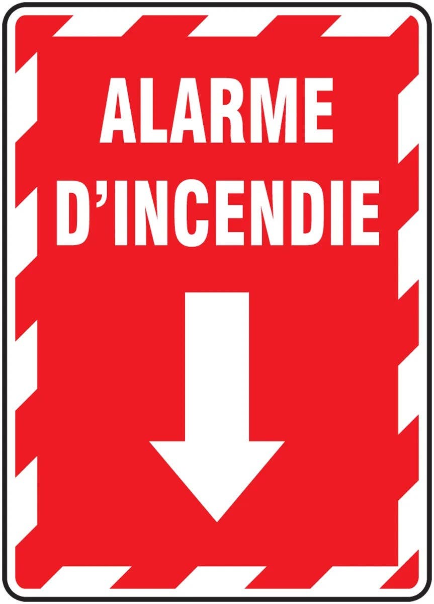 AccuformNMC FRMFXG Bilingual French Sign, Fire Alarm