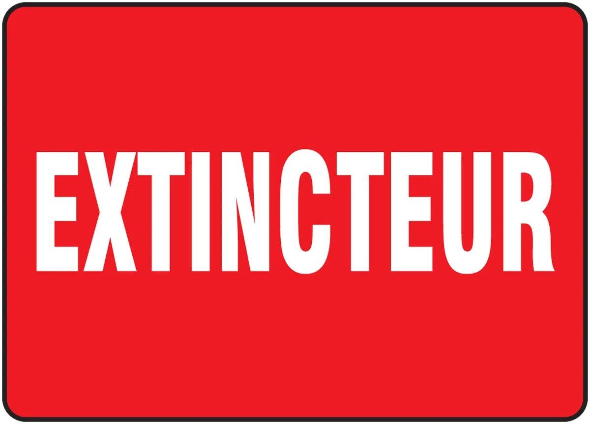 AccuformNMC FRMFXG Bilingual French Sign, Extincteur