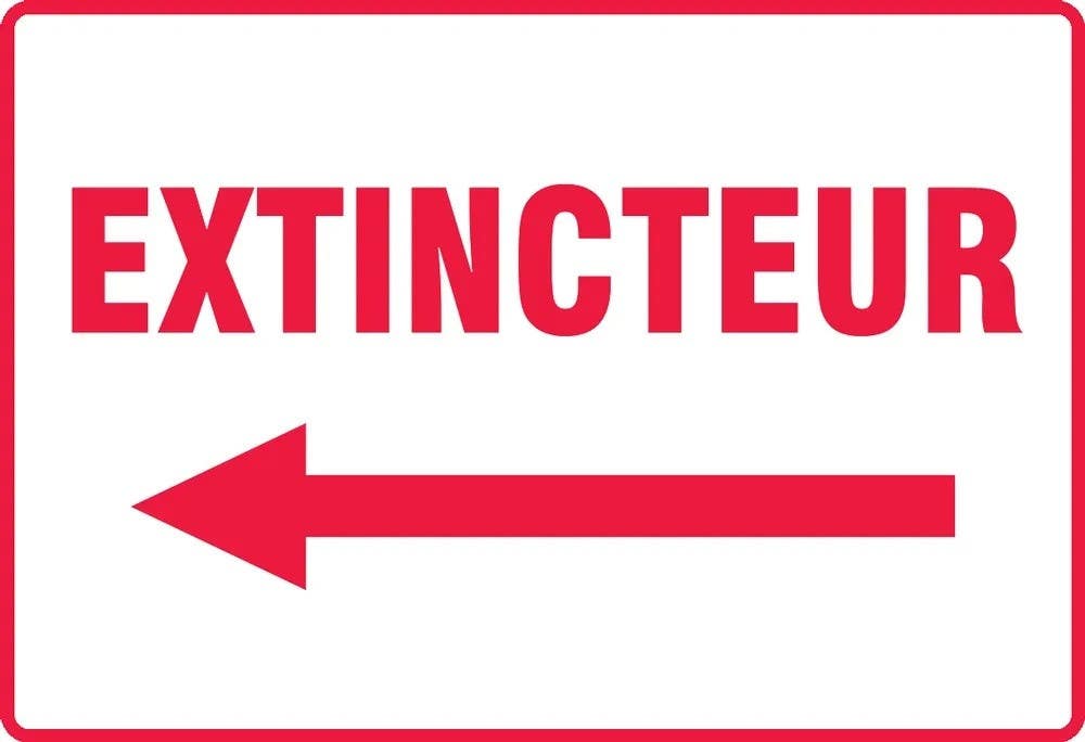 AccuformNMC FRMFXG Bilingual French Sign, Extincteur