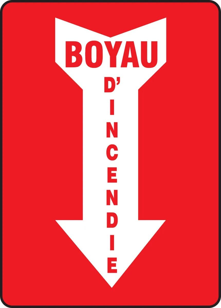 AccuformNMC FRMFXG French Fire Safety Sign, Boyau D'Incendie