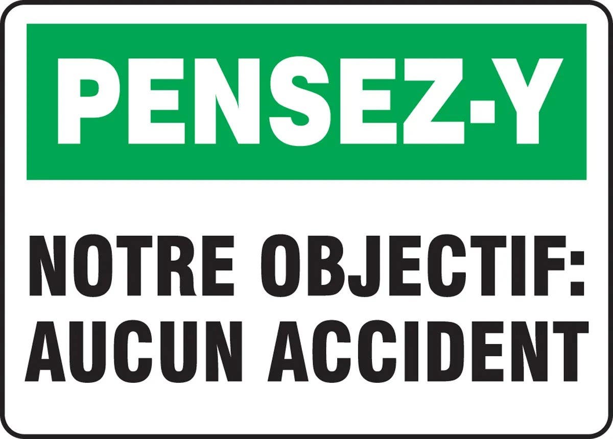 AccuformNMC FRMGNF Bilingual French Sign, Safety Incentive