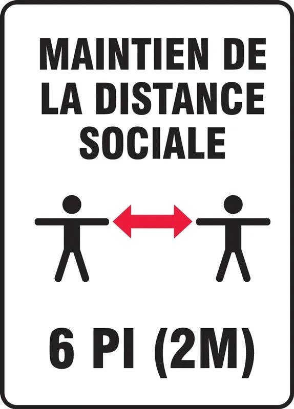 AccuformNMC MGNF Safety Sign, Maintien De La Distance Sociale, 6 PI (2M)