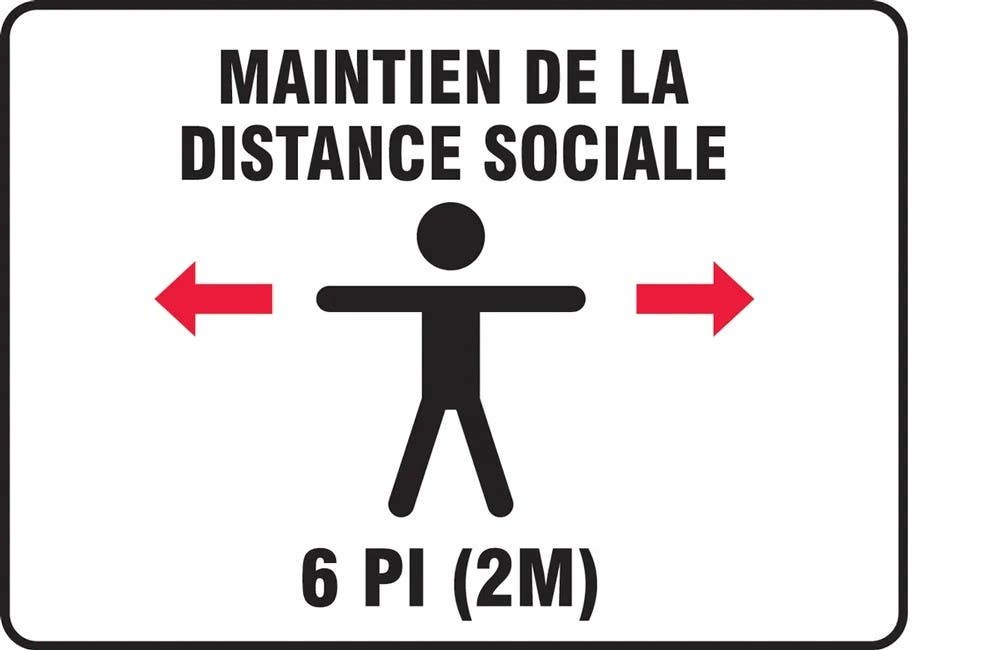 AccuformNMC MGNF Safety Sign, Social Distance Maintain 6 Ft (One Person Image)