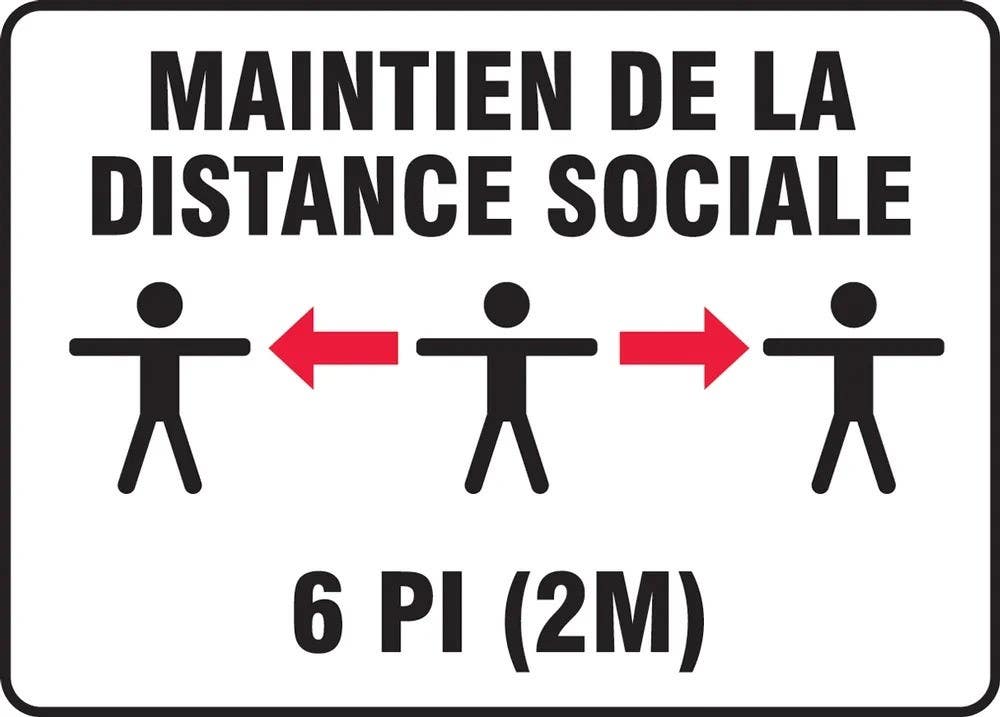 AccuformNMC MGNF Safety Sign, Social Distance Maintain 6 Ft (Three Person Image)