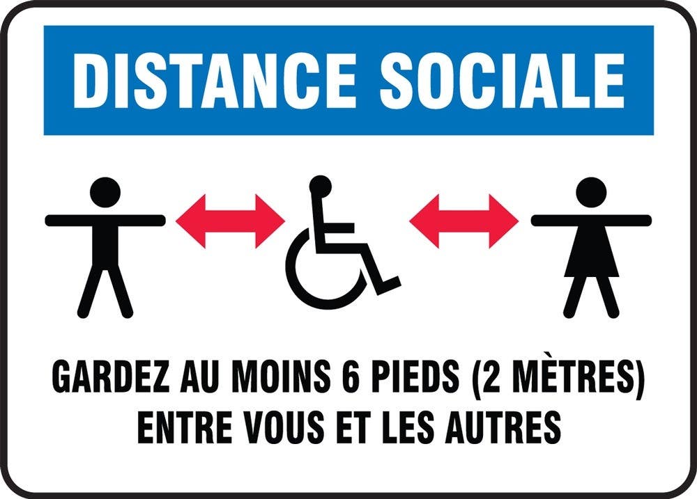 AccuformNMC MGNF Safety Sign, Social Distancing Keep At Least 6 Feet (2 Meters) Between Yourself And Others