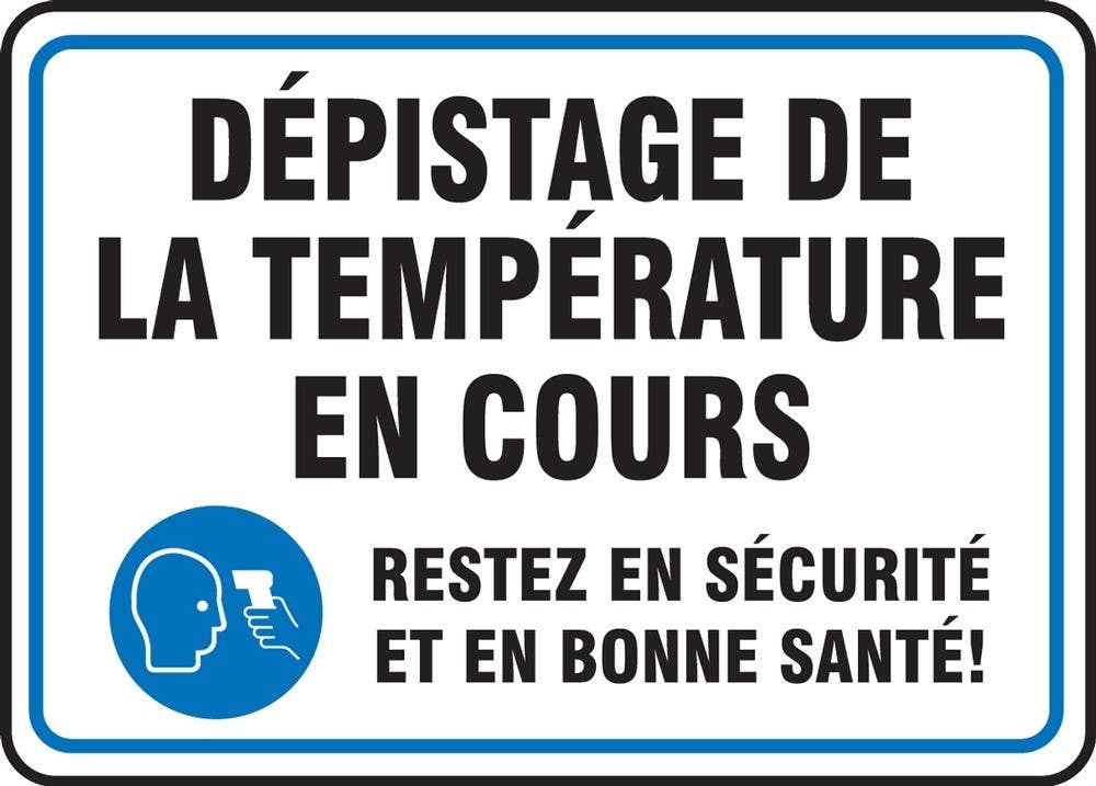 AccuformNMC MGNG511 Safety Sign, Temperature Screening In Process Stay Safe And Healthy, 10" H x 14" W