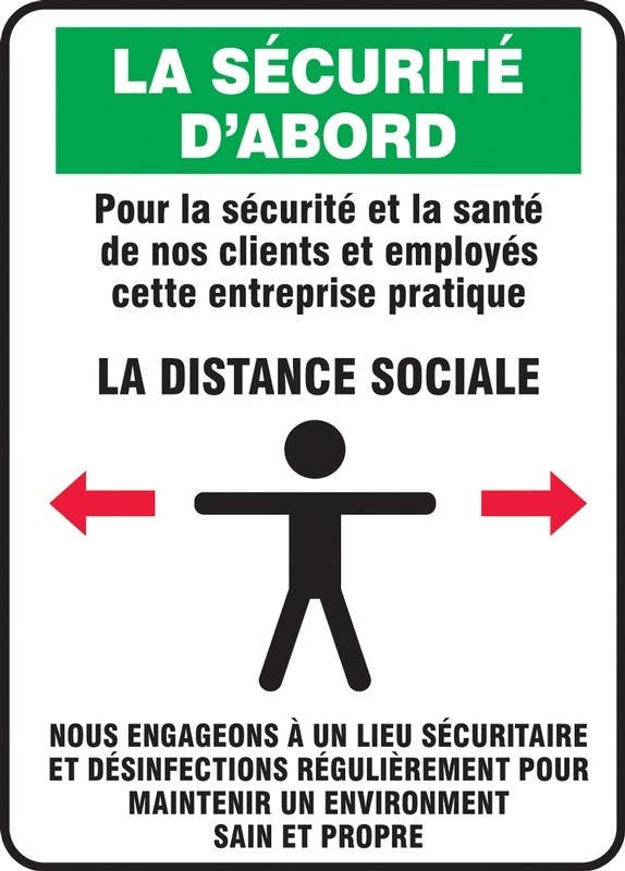 AccuformNMC MGNG OSHA Safety First Sign, For The Safety And Health Of Our Customers And Employees...