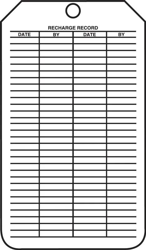 AccuformNMC MGT208 Fire Extinguisher Tag, Fire Extinguisher Recharge & Inspection Record, 5/Pk