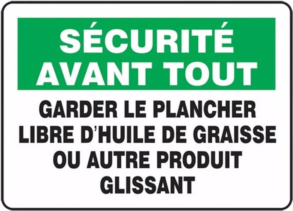 AccuformNMC FRMHSK Bilingual French Sign, Slips, Trips & Falls