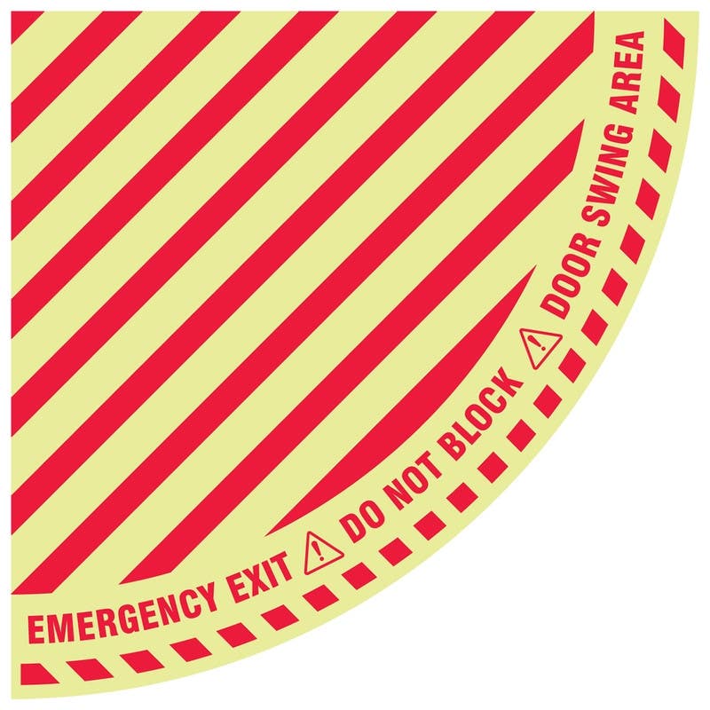 AccuformNMC DFS Quarter Circle Door Floor Sign, 28" H x 28" W