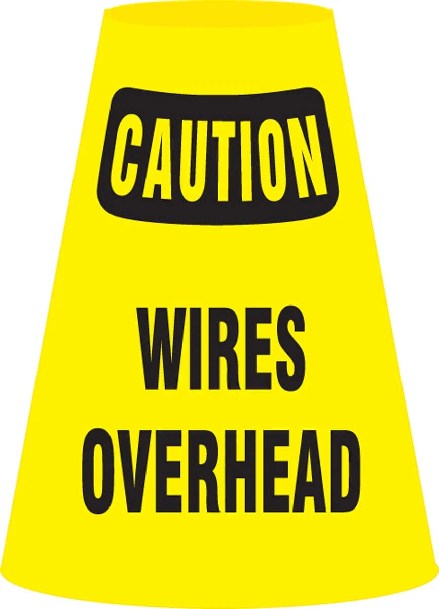 AccuformNMC FBC914E Caution Cone Cuff Sleeve, Wires Overhead
