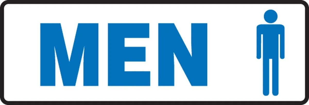 AccuformNMC MRST532 Restroom Sign, Men w/ Pictogram, 4" H x 12" W