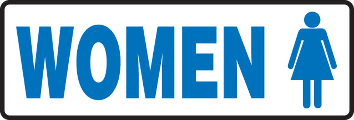 AccuformNMC MRST534 Restroom Sign, Women w/ Pictogram, 4" H x 12" W