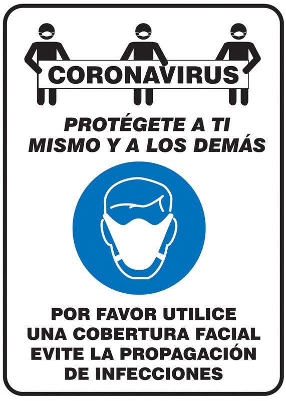 AccuformNMC MPPA Safety Sign, Coronavirus Lets Protect One Another, Please Wear Face Covering…