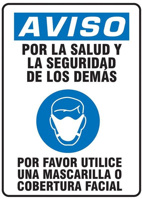 AccuformNMC MPPA OSHA Notice Safety Sign, For The Health And Safety Of One Another Please Wear A Face Covering