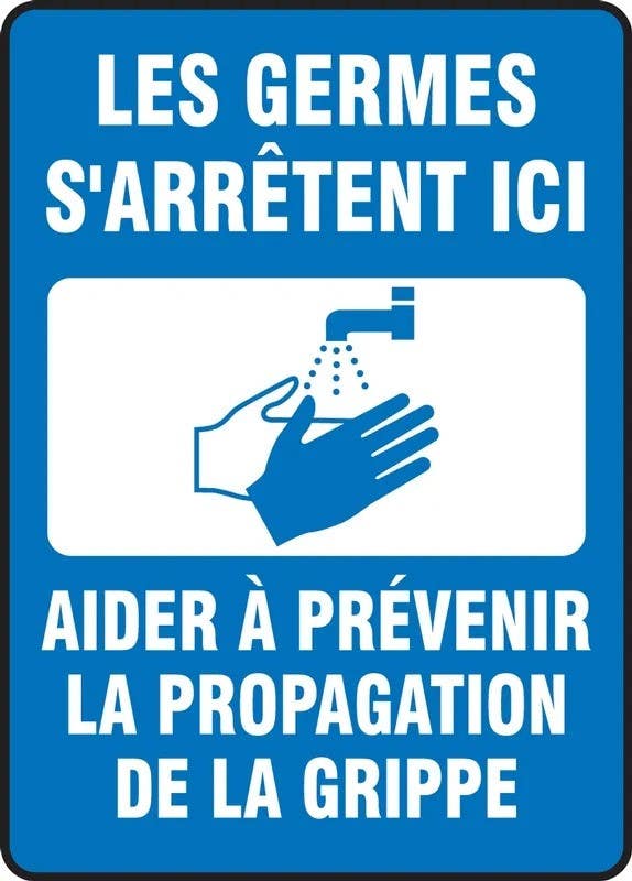 AccuformNMC MRST Safety Sign, The Germs Stop Here Help Prevent The Spread Of The Flu