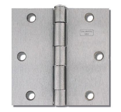 Cal-Royal LTBHSC Residential Square Corner Stainless Steel Hinge,Finish-Satin Stainless Steel