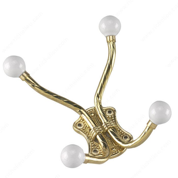 Richelieu 240BBV 6 in Double Coat Hook with Ceramic Balls
