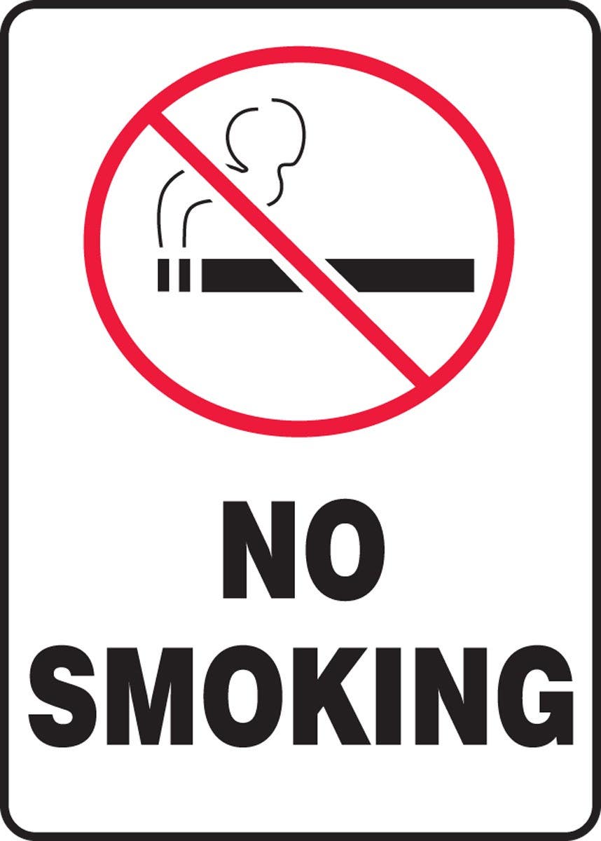 AccuformNMC MSMK Bilingual Safety Sign, No Smoking (Symbol)