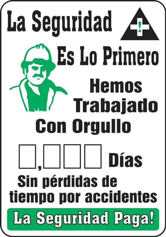 AccuformNMC MST Write-A-Day Scoreboards, Safety First - We Have Proudly Worked _ Days With…