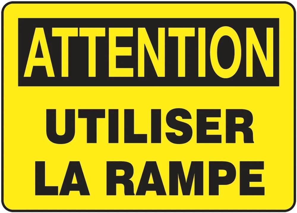 AccuformNMC FRMSTF Bilingual French Sign, Slips, Trips & Falls