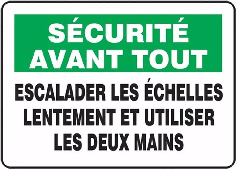AccuformNMC FRMSTF Bilingual French Sign, Ladder Safety