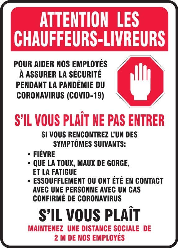 AccuformNMC MTKC Safety Sign, Attention Delivery Drivers To Help Keep Our Employees Safe...