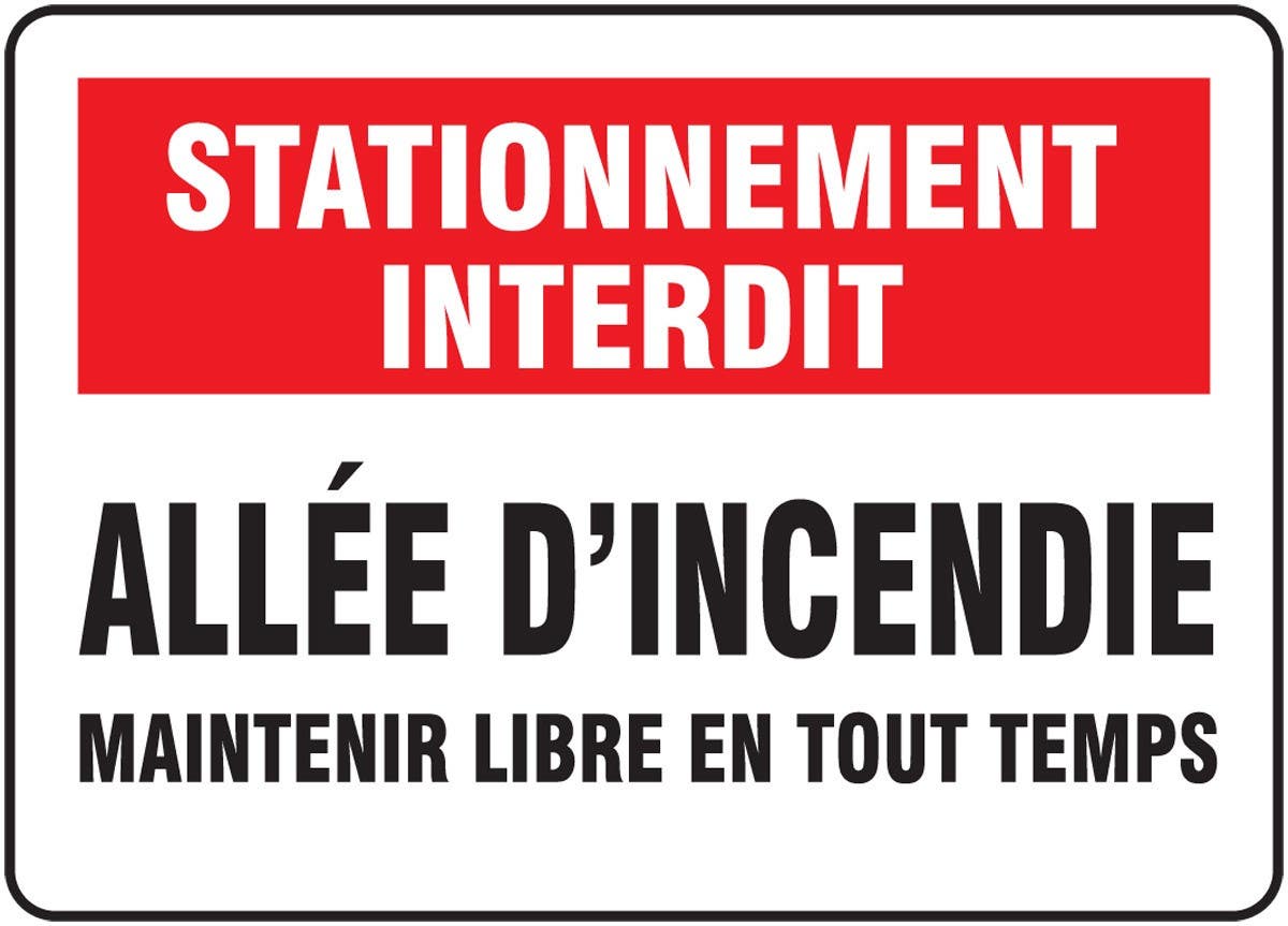 AccuformNMC MVHR Bilingual French Sign, Fire & Emergency