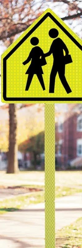 AccuformNMC FRN325 Reflective Post Strip, Fluorescent Lime Green Yellow