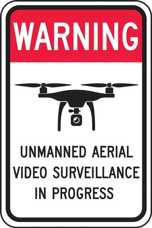 AccuformNMC FRP089RA Drone Safety Sign, Private Property, Unmanned Aerial Video…, Reflective Dura-Aluminum, 18" H x 12" W