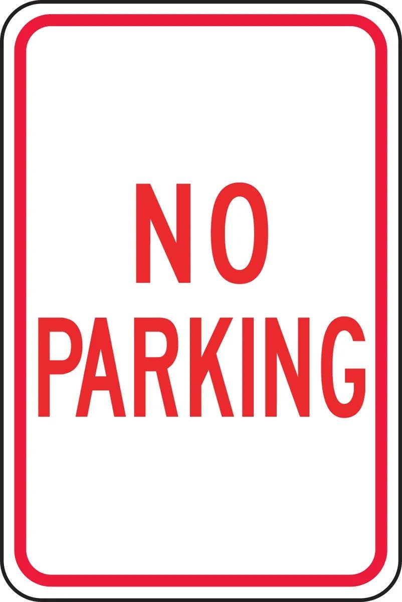 AccuformNMC FRP Traffic Sign, No Parking, Engineer Grade Reflective Aluminum (.080)