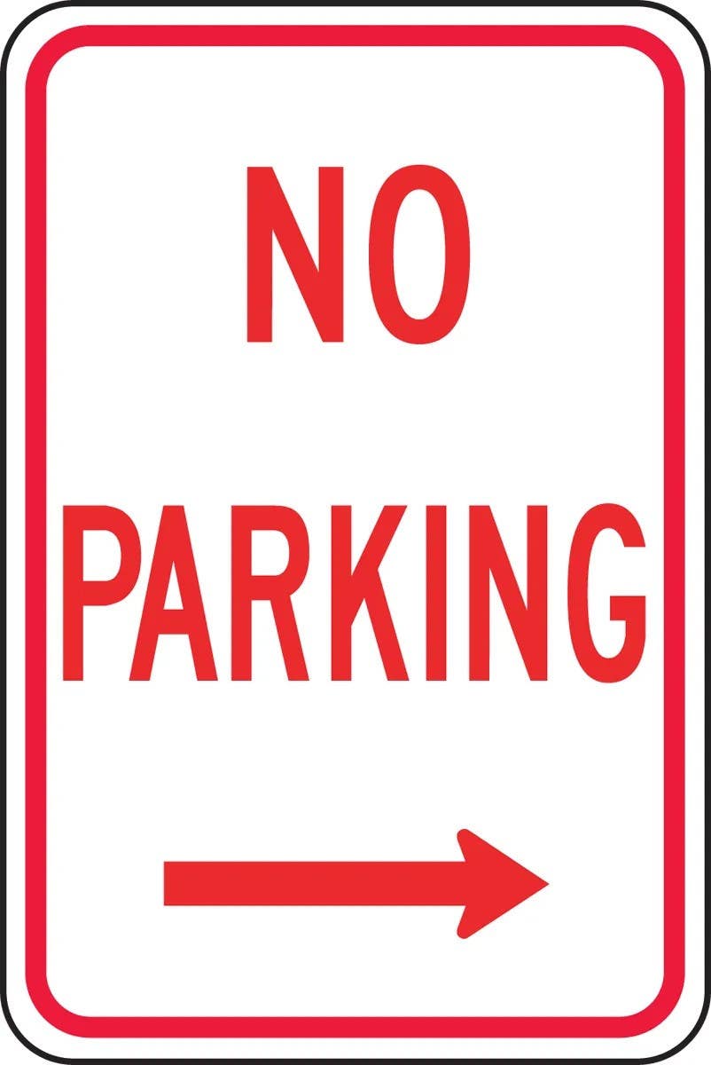 AccuformNMC FRP Traffic Sign, No Parking, Engineer Grade Reflective Aluminum (.080), 18" H x 12" W