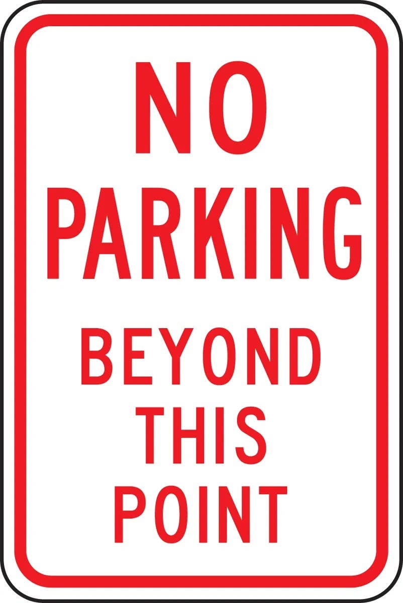 AccuformNMC FRP124RA Traffic Sign, No Parking Beyond This Sign, Engineer Grade Reflective Aluminum (.080), 18" H  x 12" W