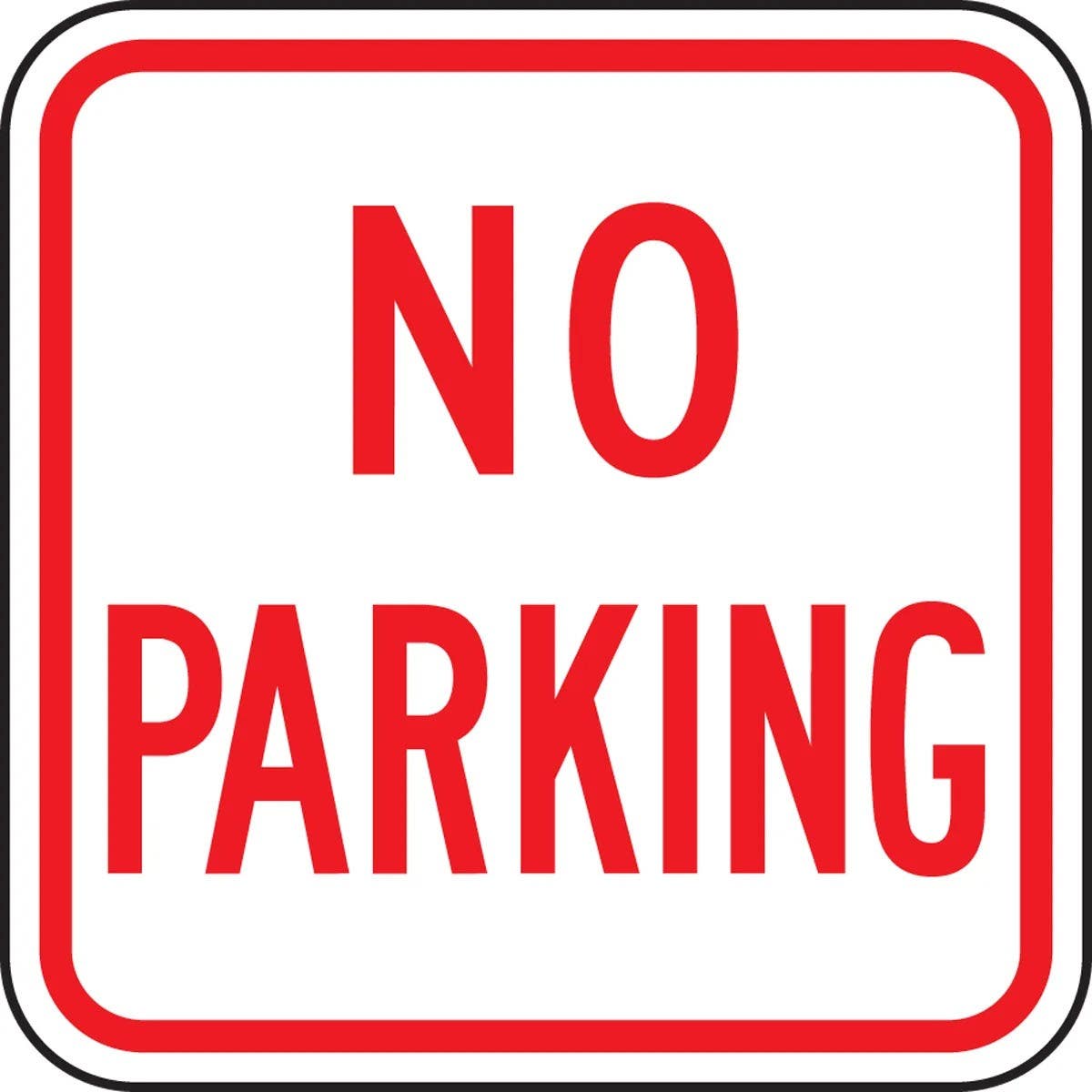 AccuformNMC FRP158RA No Parking Sign, Engineer Grade Reflective Aluminum (.080), 12" x 12"