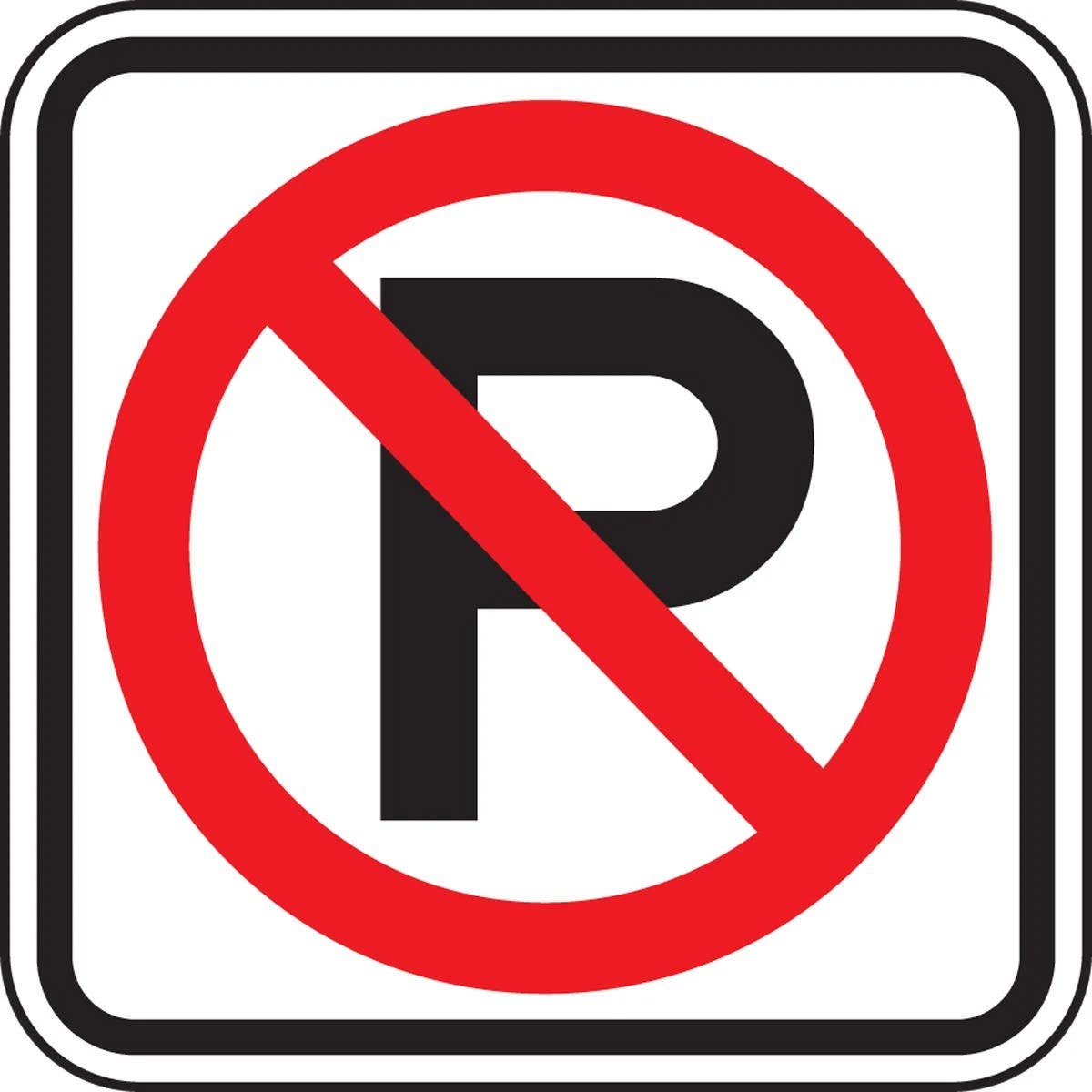 AccuformNMC FRP159RA No Parking Sign w/ Symbol, Engineer Grade Reflective Aluminum (.080), 12" x 12"